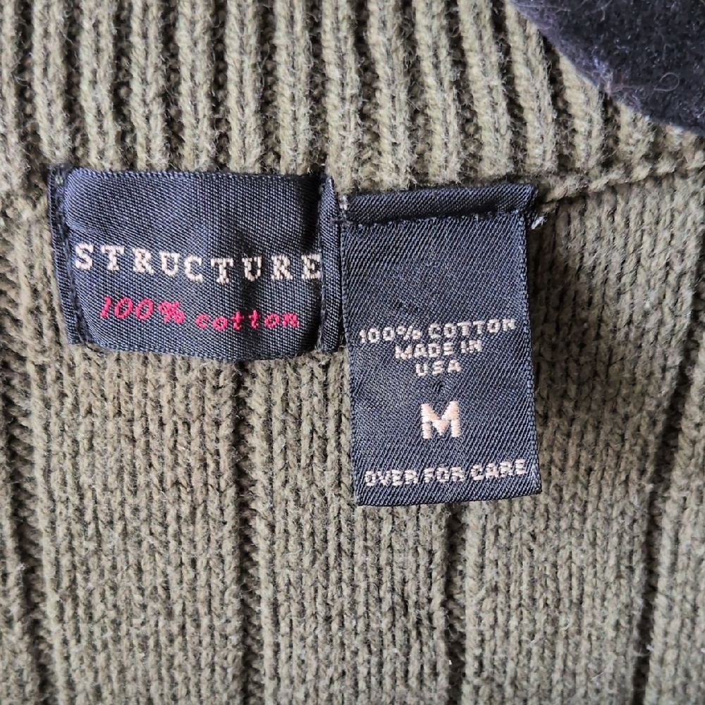 Structure Green Cardigan Sweater - Picture 2 of 4